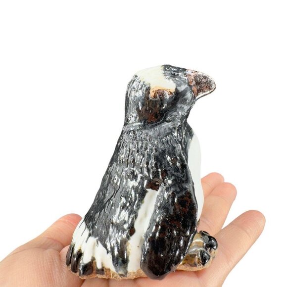Studio Art Pottery Penguin Bird Figure Stoneware Figurine Hand Made Vintage - Picture 6 of 11